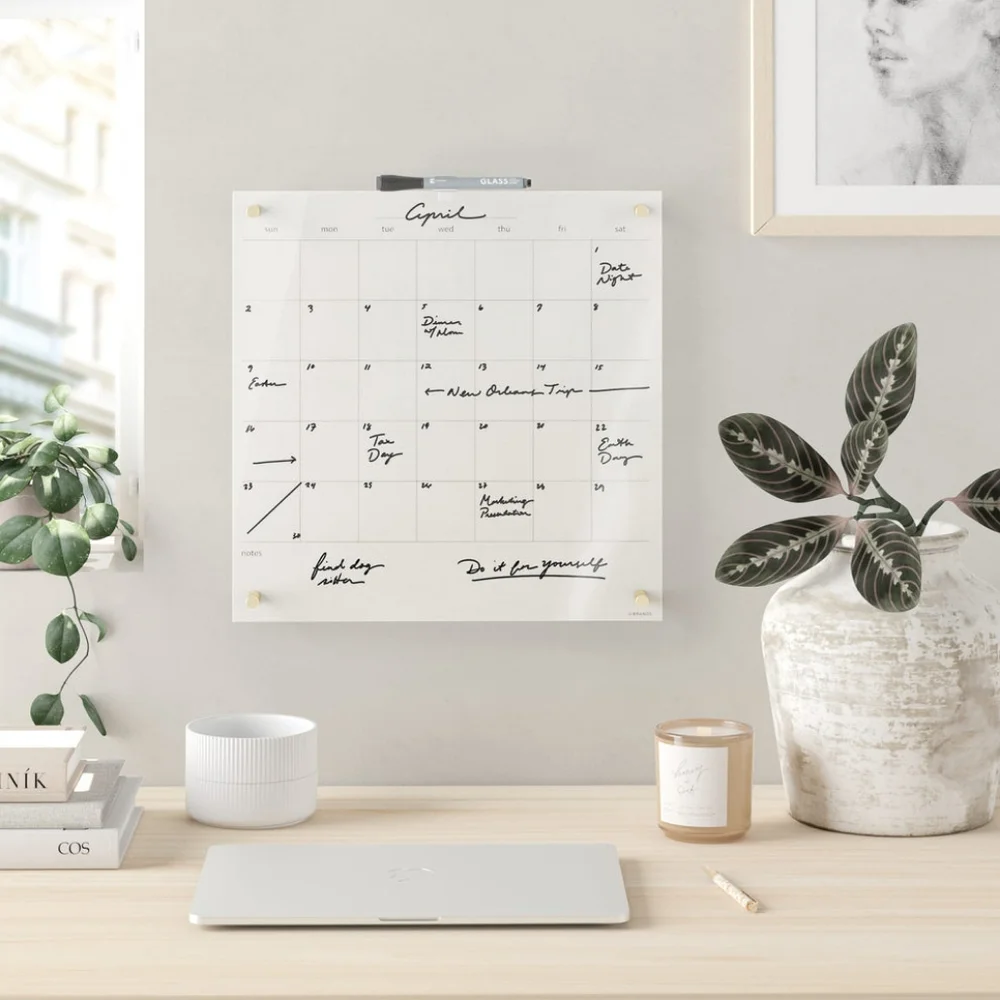 Acrylic clear monthly calendar dry erase